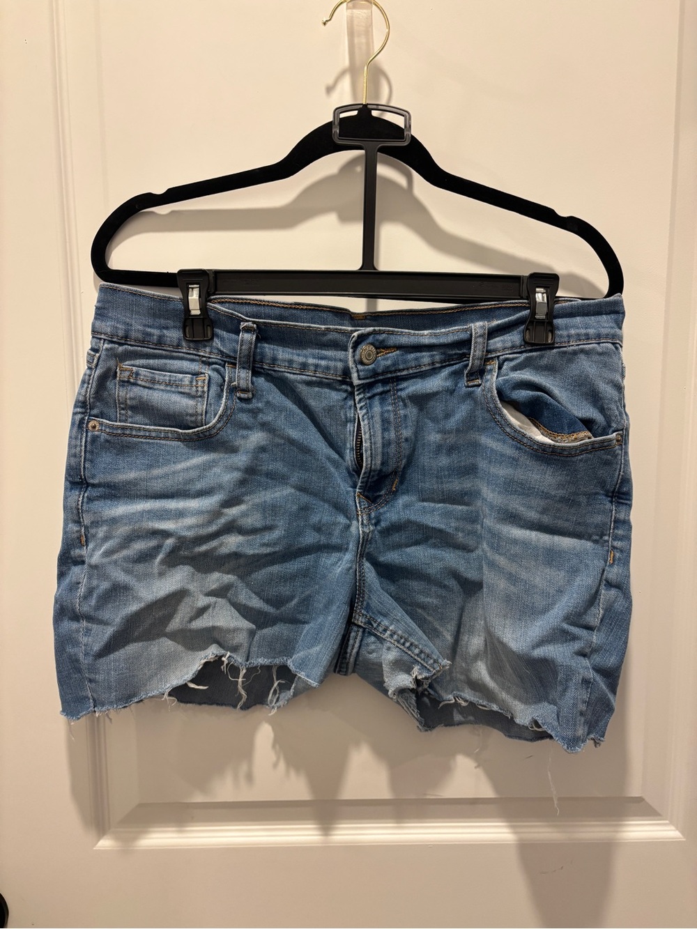 Old Navy Light Blue Distressed Denim Cutoff Shorts